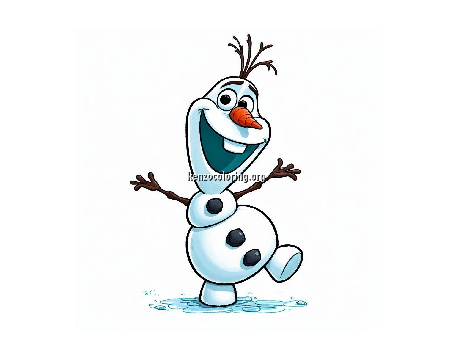 Cheerful Olaf Coloring Page