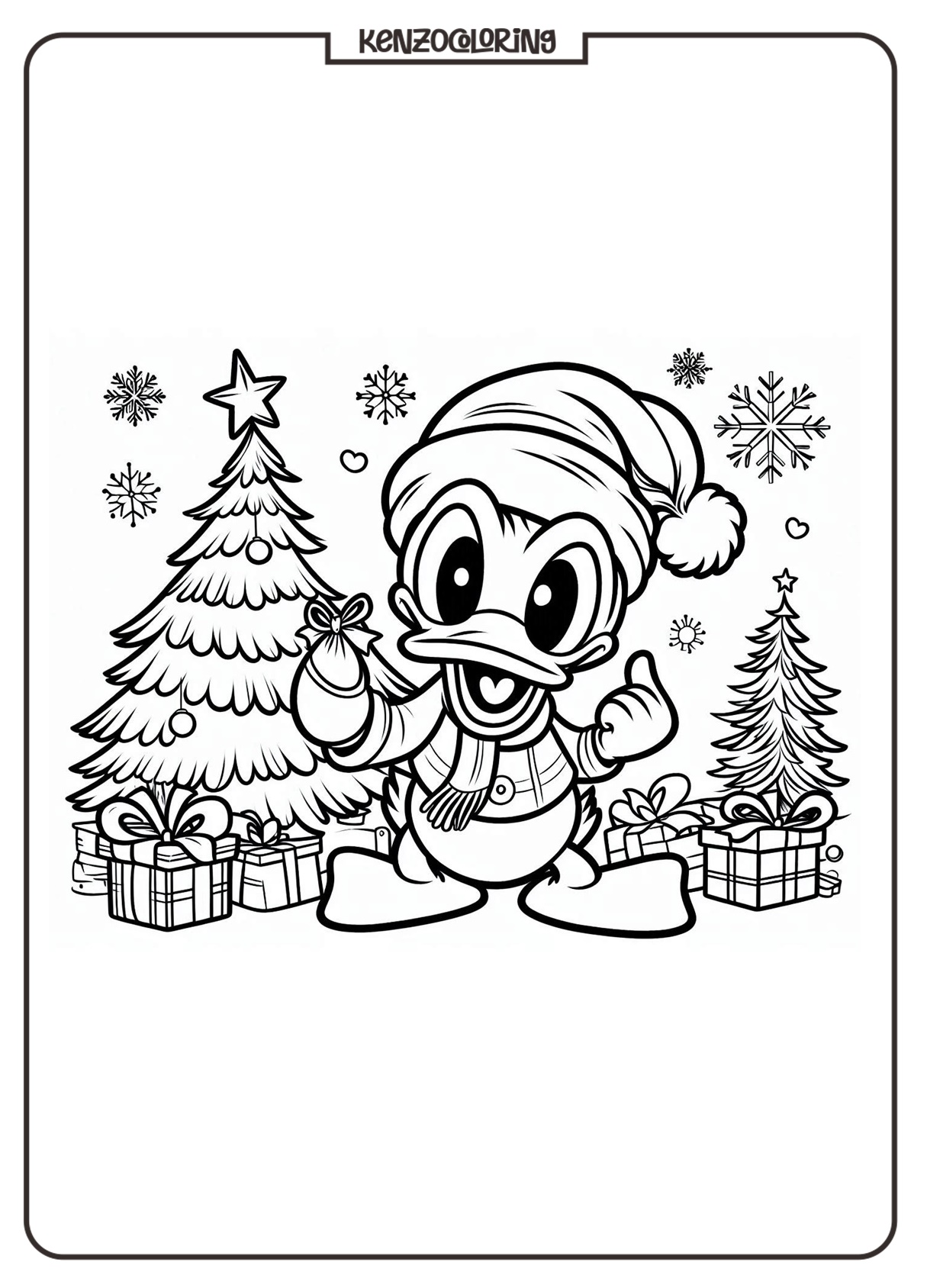 Donald Duck Celebrates Christmas Coloring Book - kenzocoloring.org