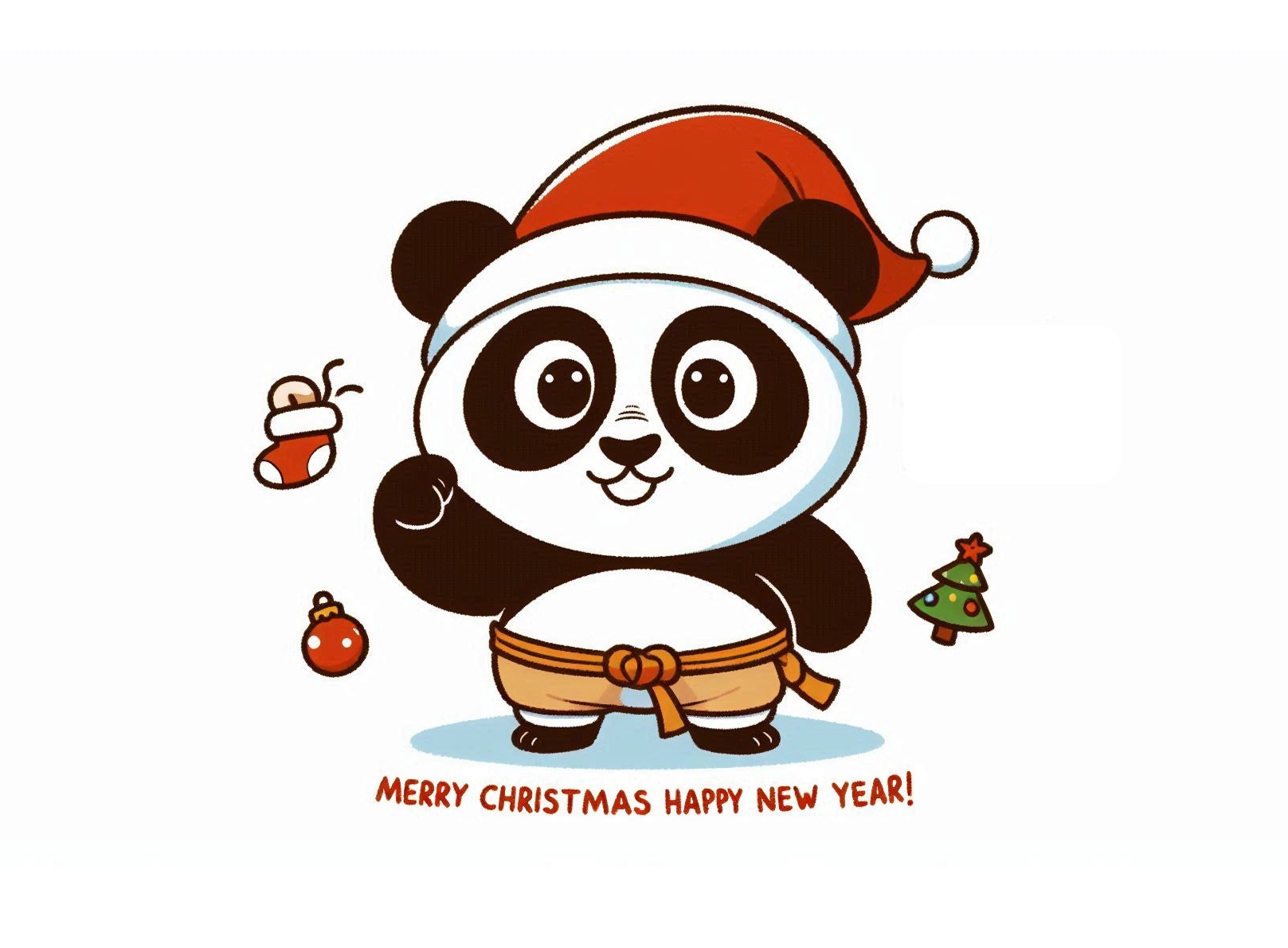 KungFu Panda Celebrates Christmas and Happy New Year Coloring Pages for Kids
