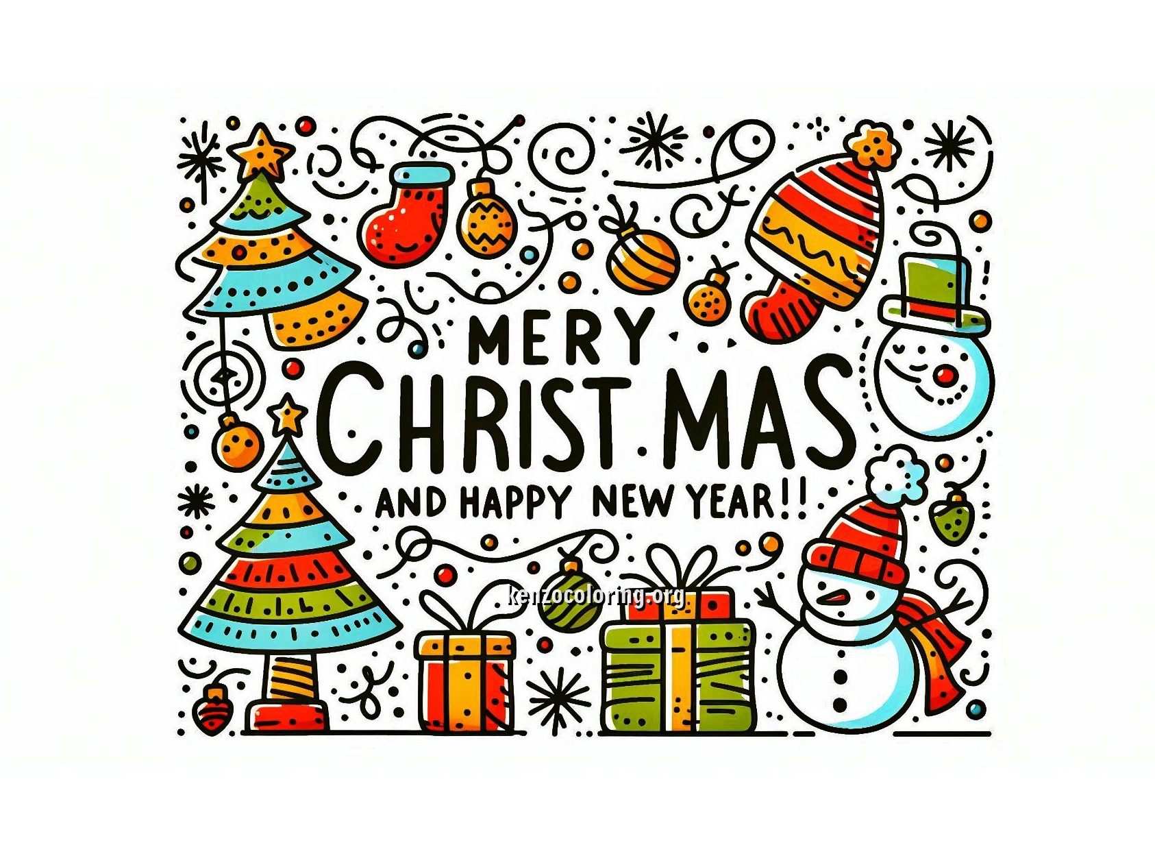 Color the Christmas and New Year Fun!