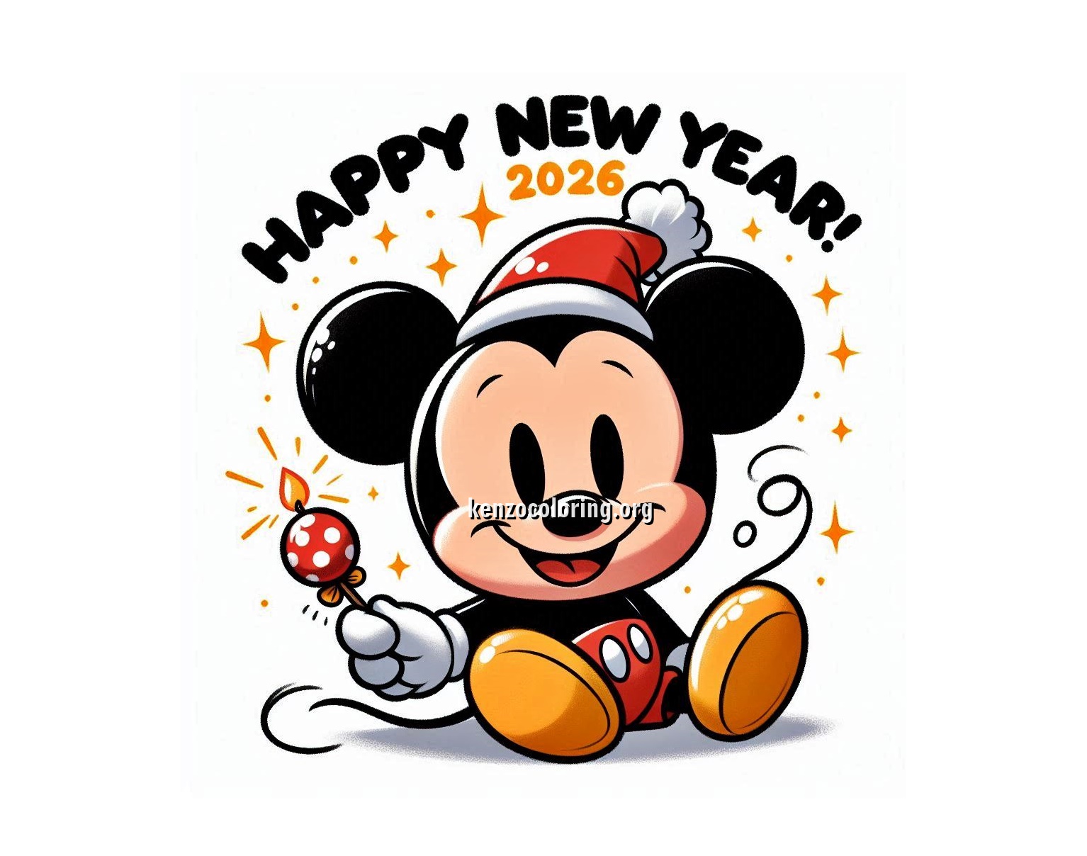 Happy Coloring, and Enjoy Ringing in 2026 with Mickey Mouse!