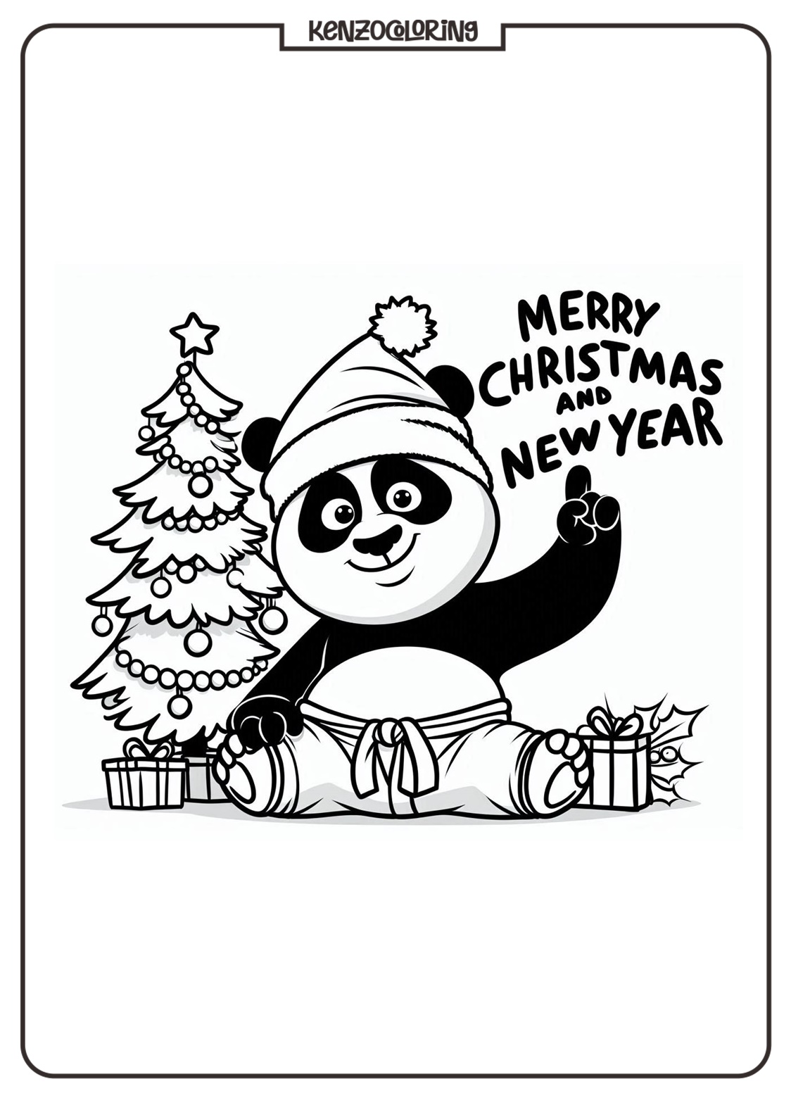 KungFu Panda Celebrates Christmas and Happy New Year Coloring Pages for Kids 1 Kungfu Panda celebrates Christmas and Happy New Year Coloring - coloringpict