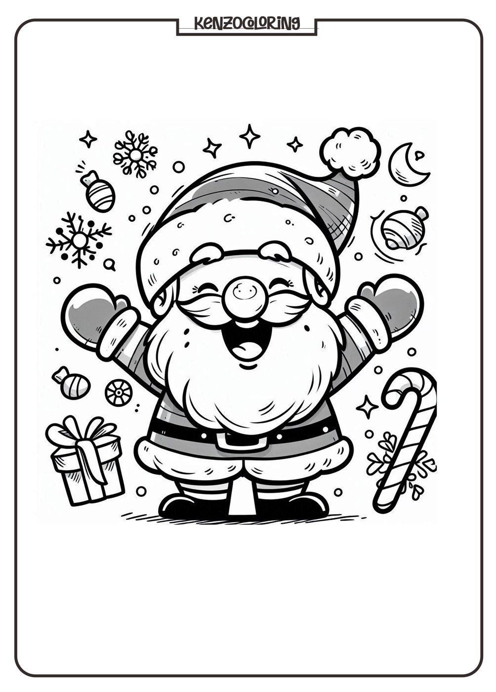 Santa Celebrates Chismast Eve Coloring Pages - kenzocoloring.org