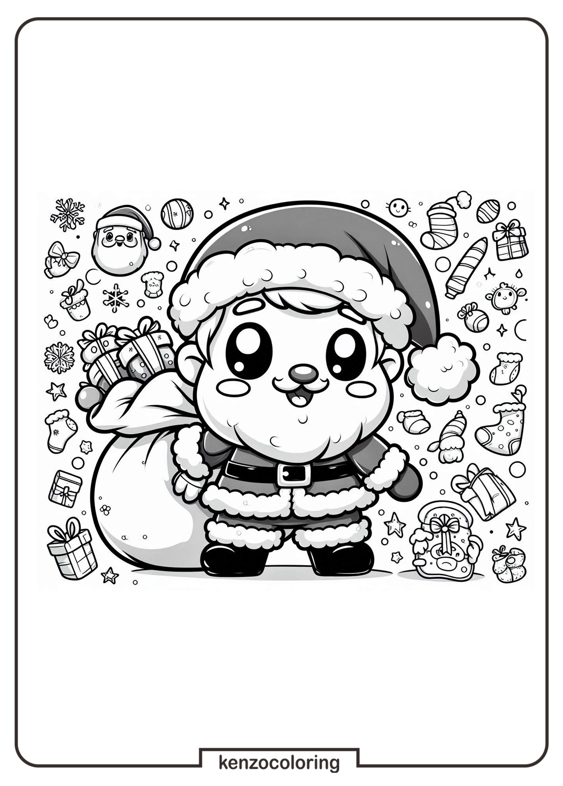 chibi santa coloring book - kenzocoloring.org