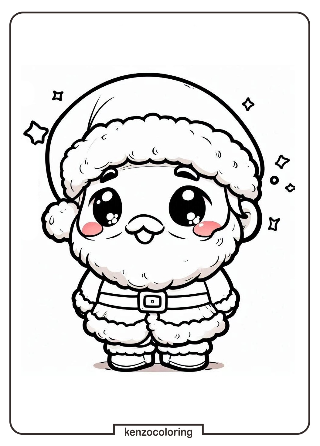 cute chibi santa coloring book - kenzocoloring.org