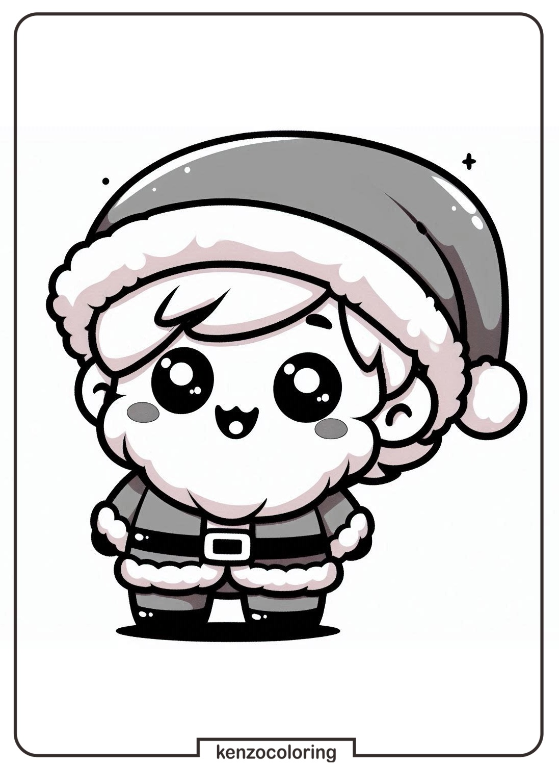 cute chibi santa coloring page - kenzocoloring.org