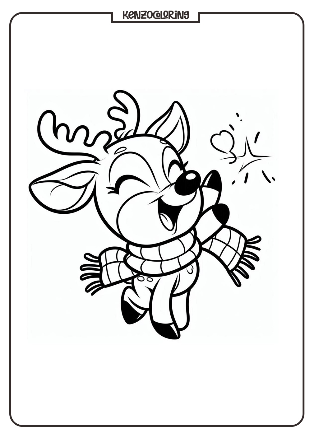 rudolph celebrates merry christmas coloring - kenzocoloring.org