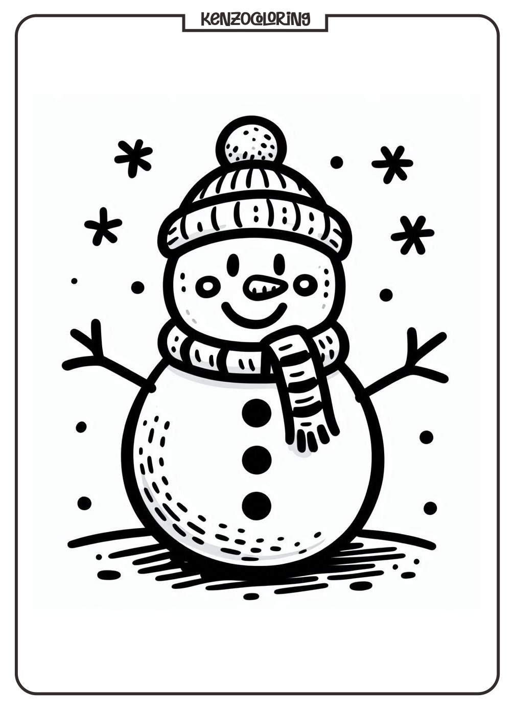 snowman coloring online page - kenzocoloring.org