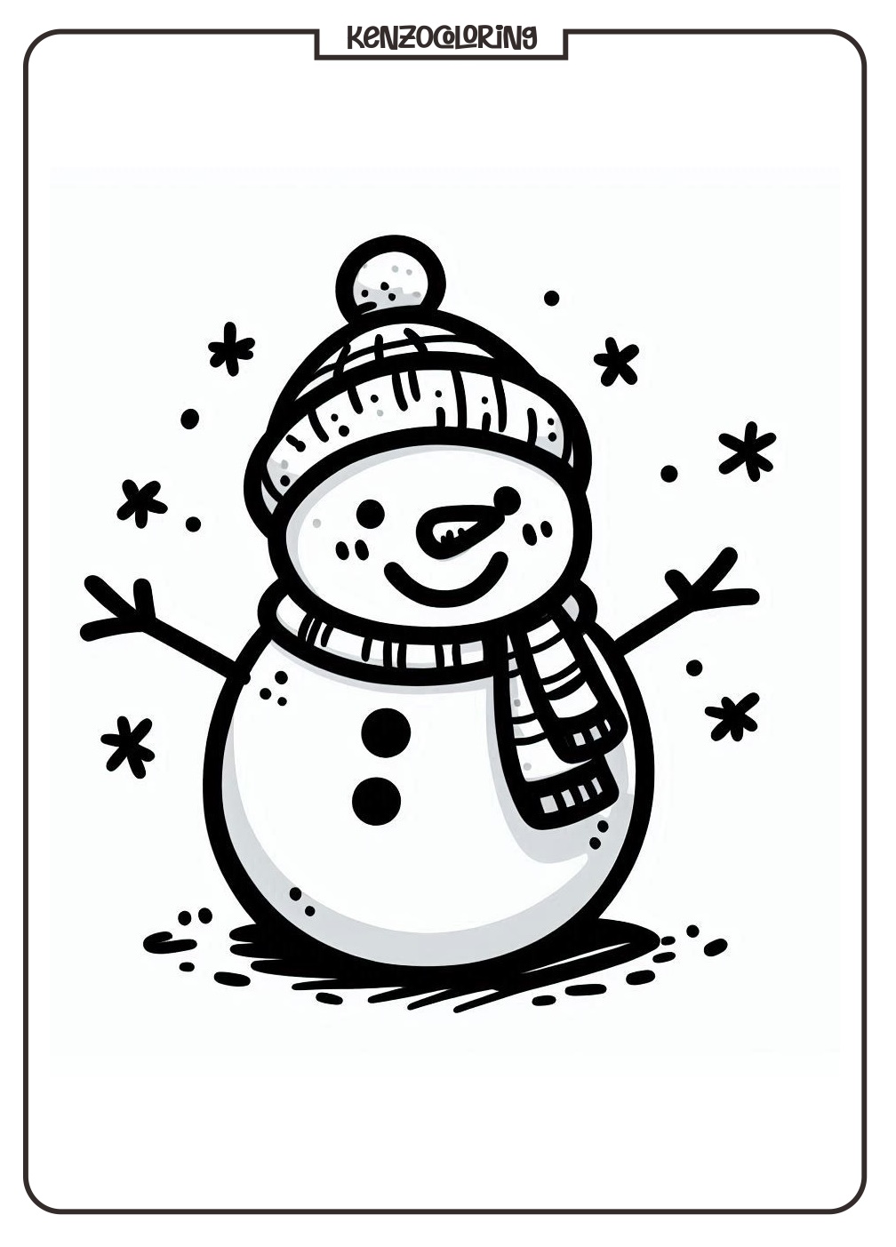 snowman coloring page for kids - kenzocoloring.org