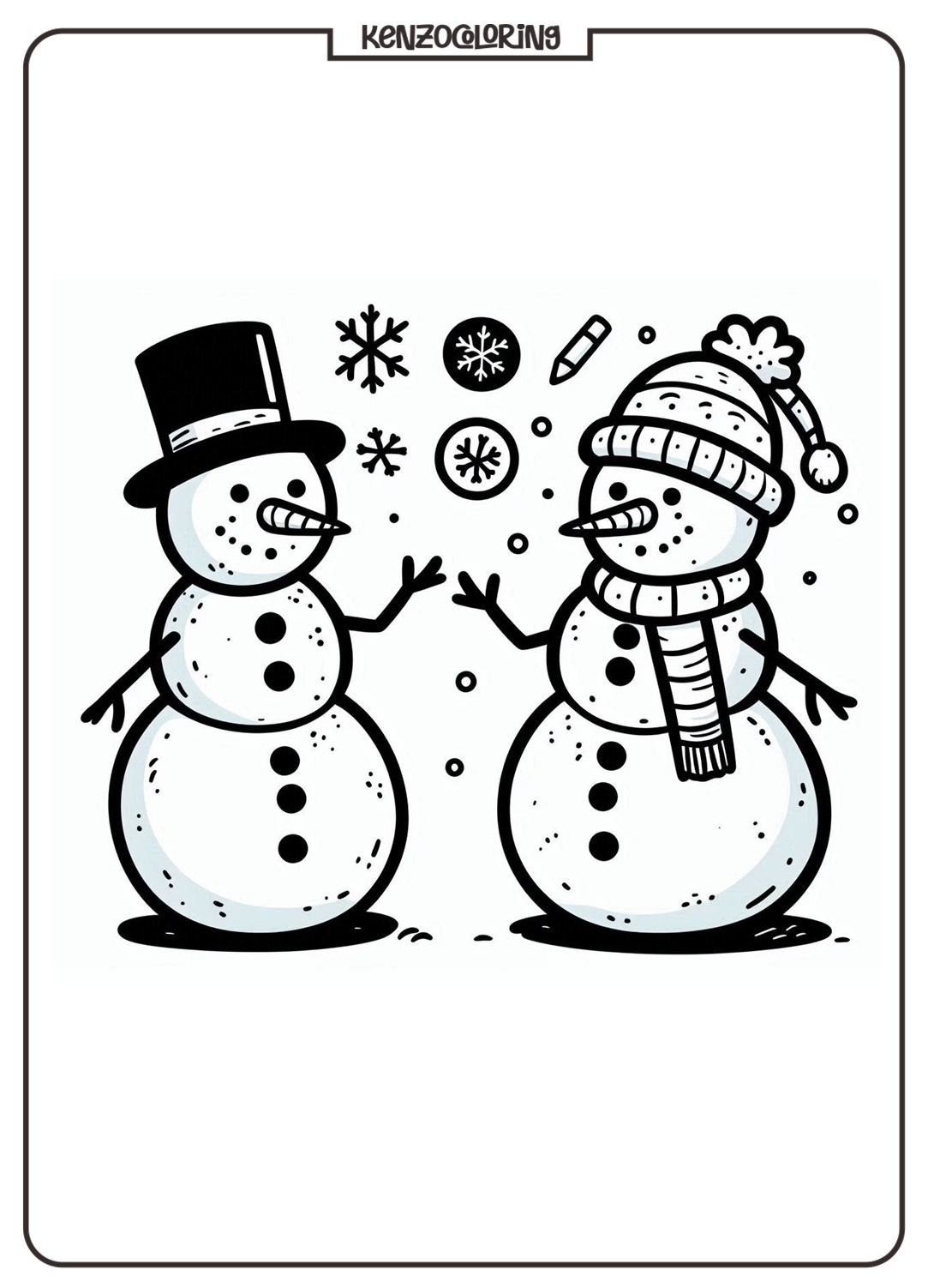 snowman coloring page - kenzocoloring.org