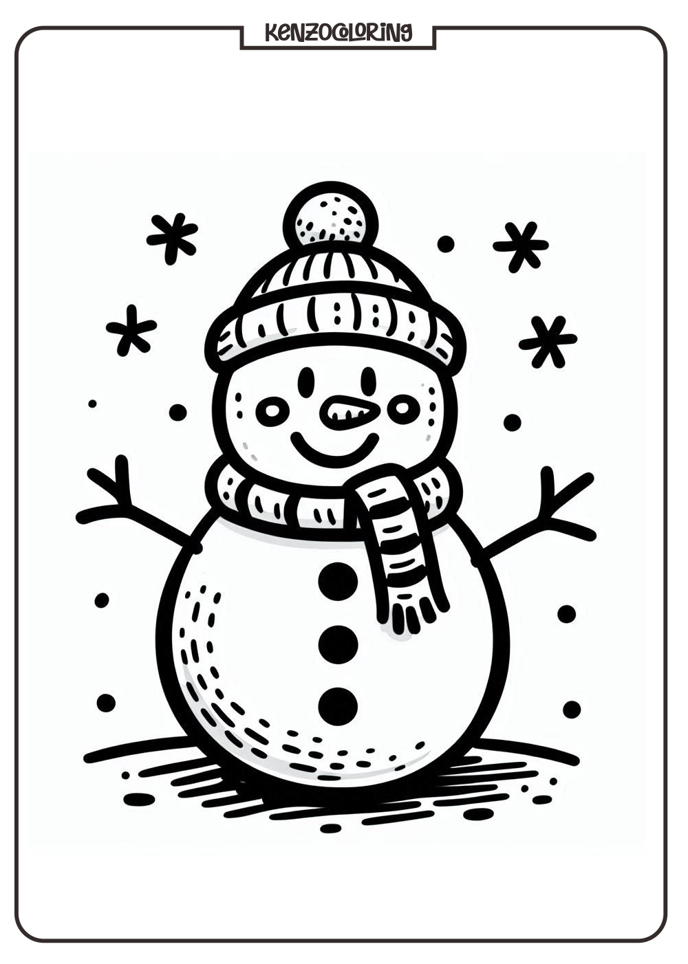 snowman coloring pages for kids - kenzocoloring.org