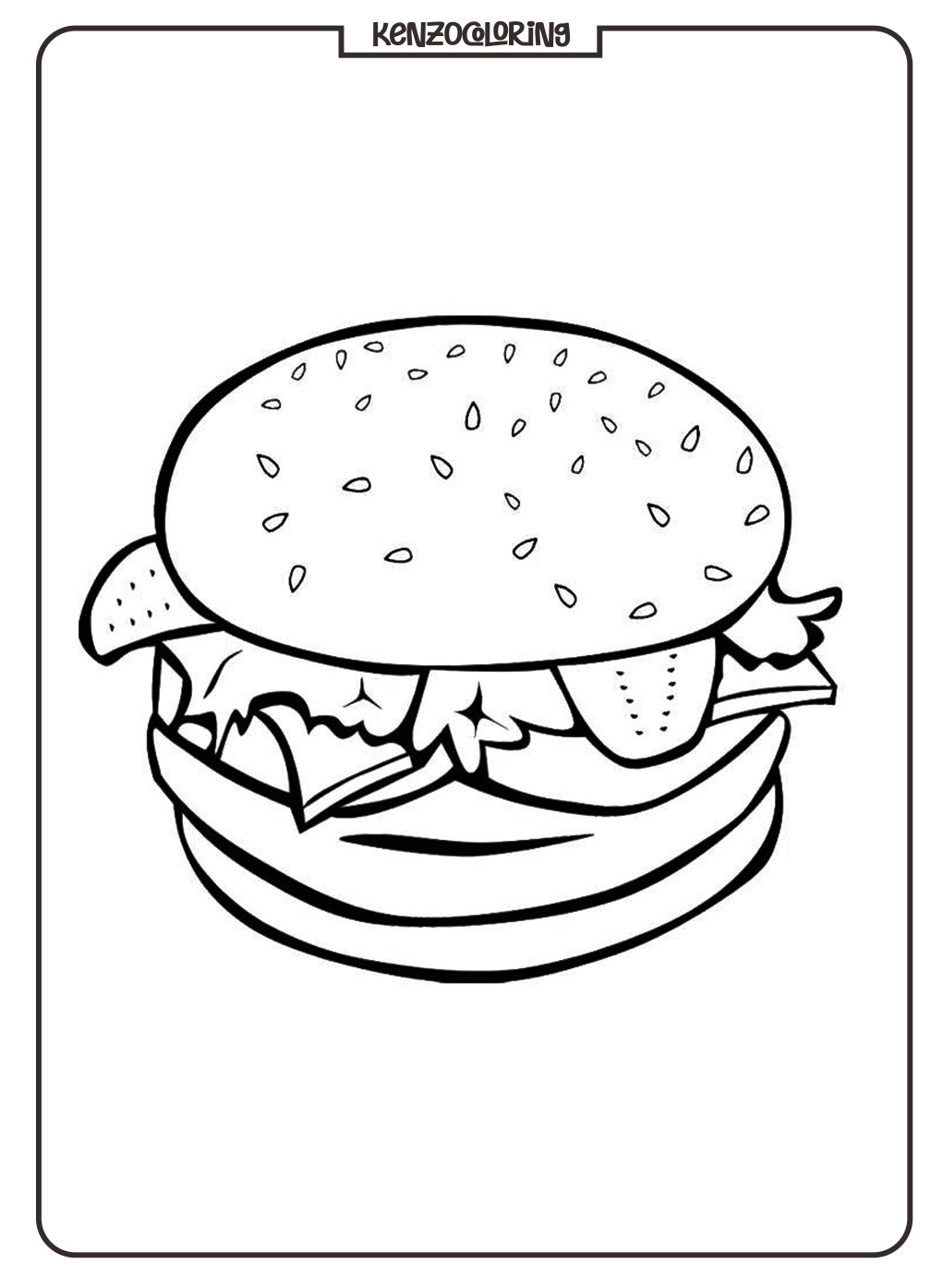 Let’s Color a Yummy Burger! 2 Burger Coloring Pages for Kids - kenzocoloring.org