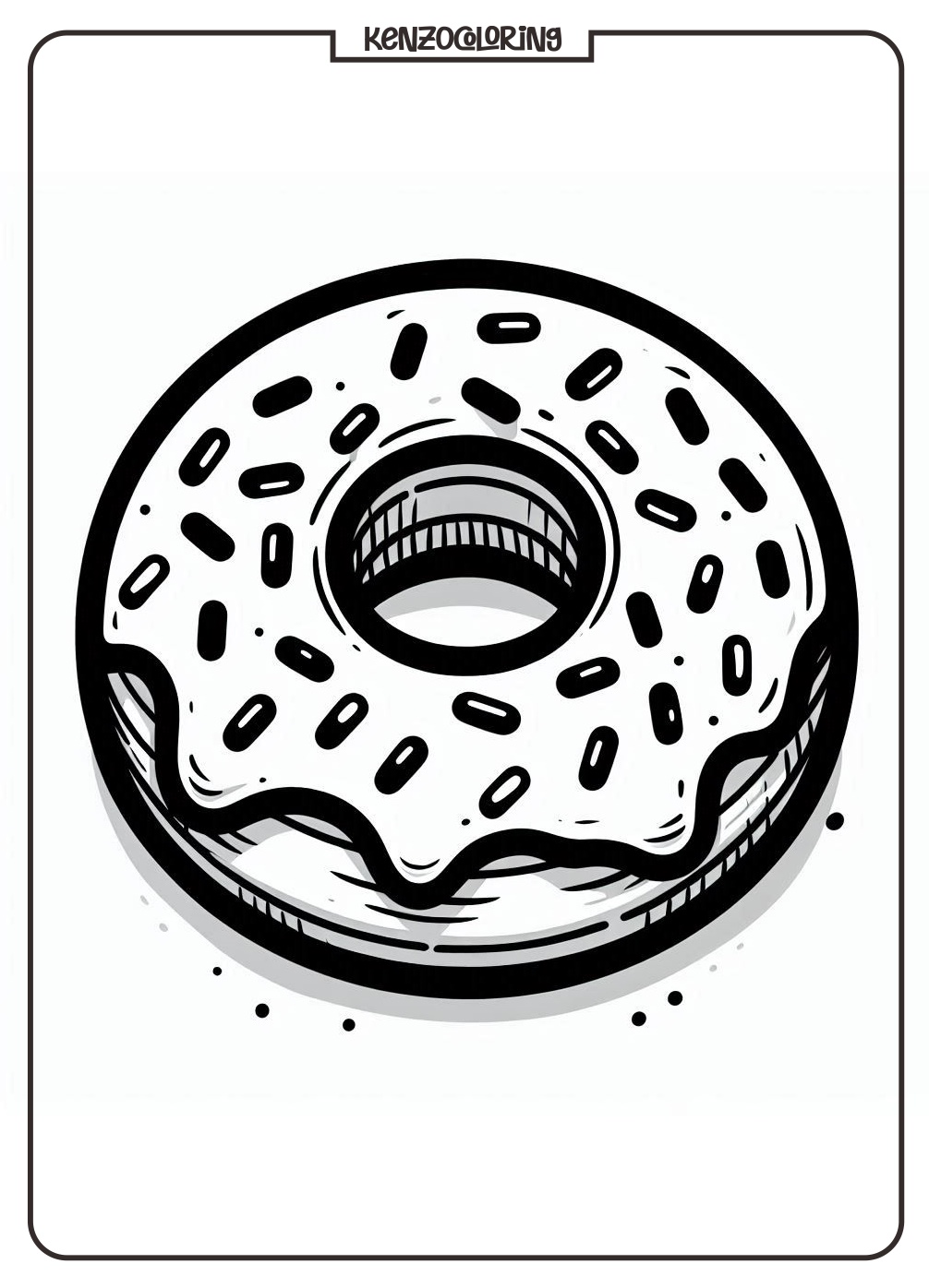 Donut Coloring Page for Kid - kenzocoloring.org