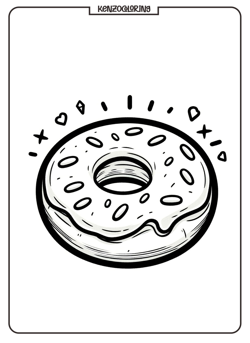 Donut Coloring Page for Kids - kenzocoloring.org