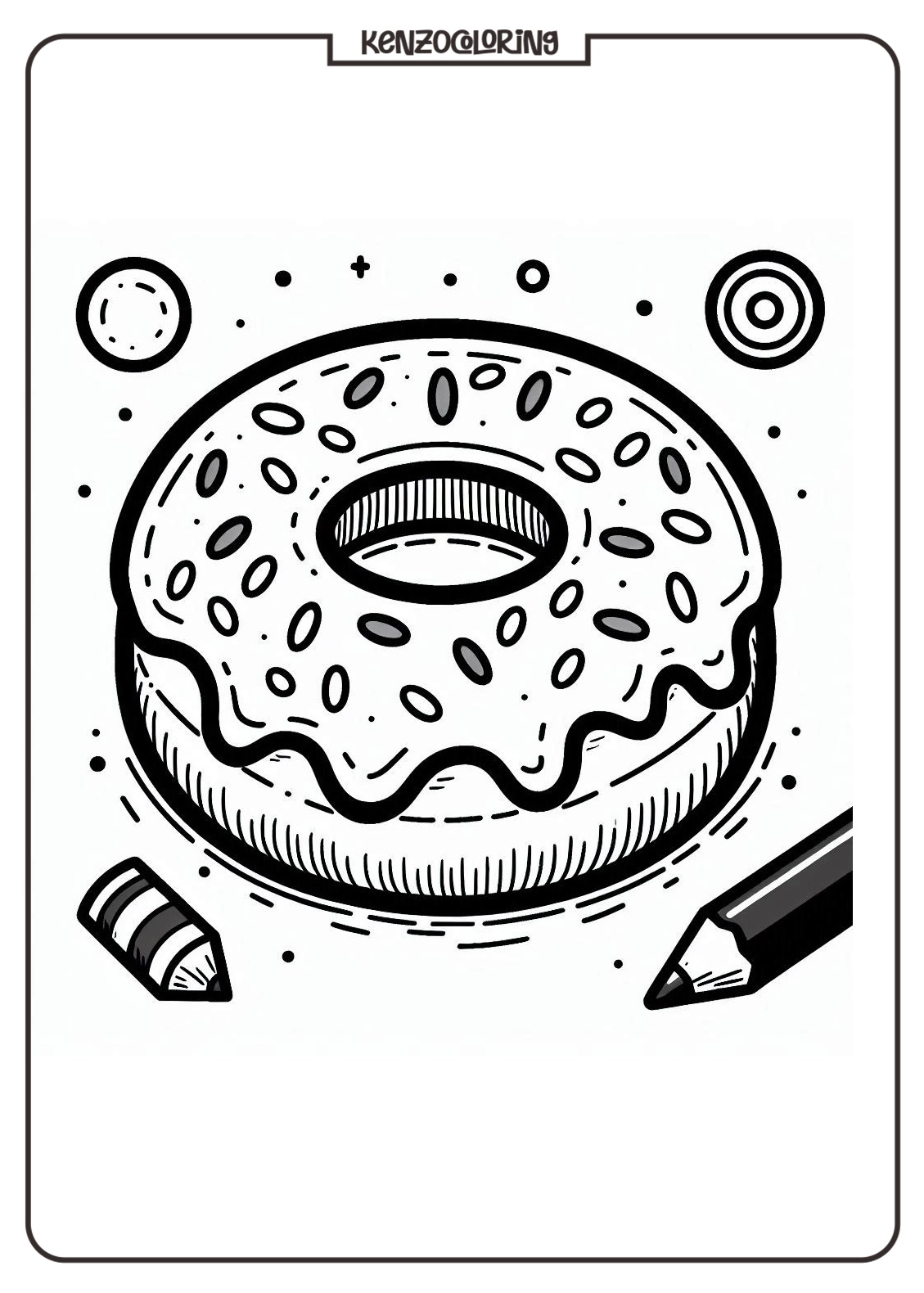 Donut Coloring Pages for Kids - kenzocoloring.org