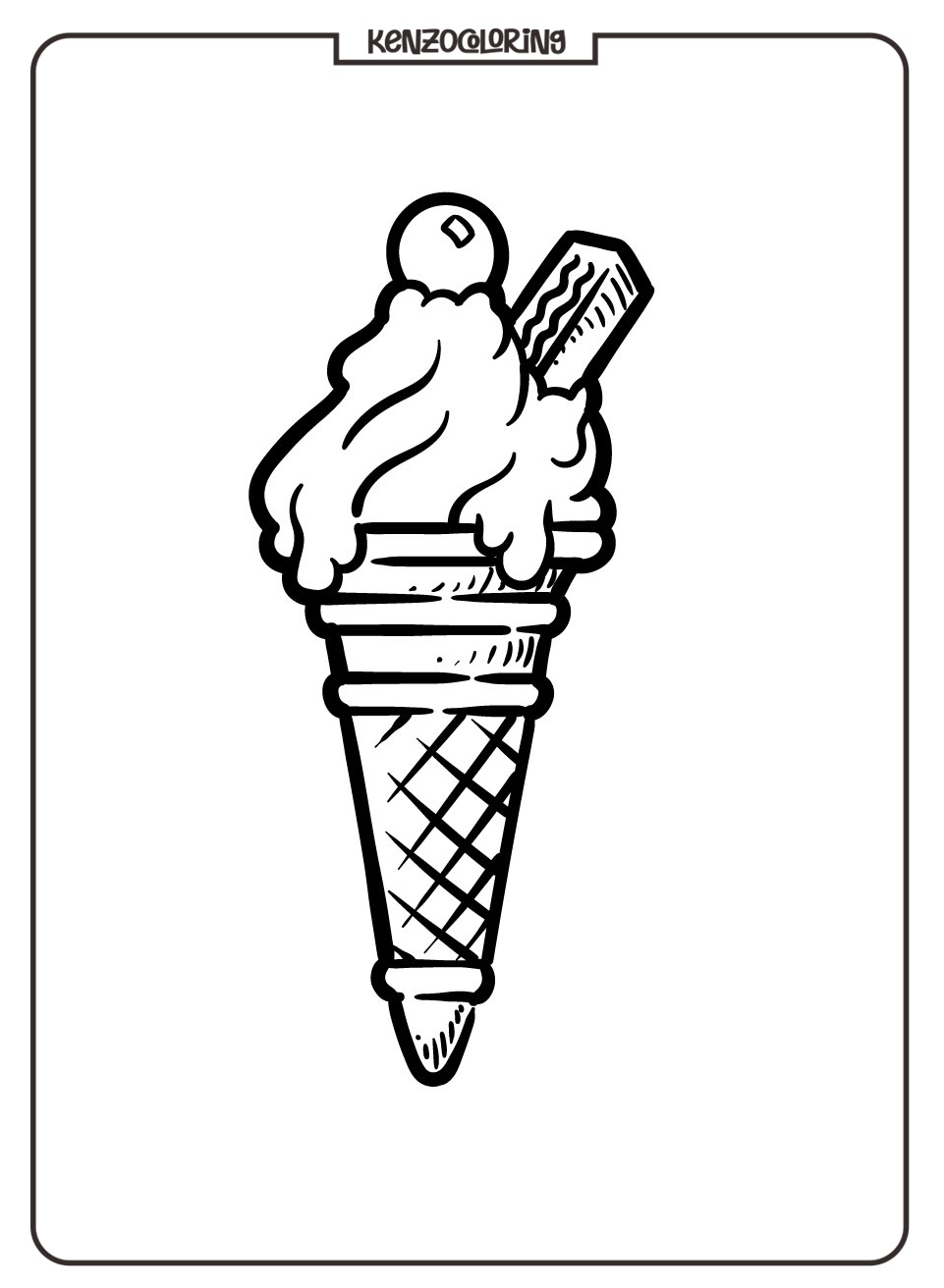 Ice Cream Coloring Pages for Kids 3 Ice Cream Coloring Page for Kids - kenzocoloring.org