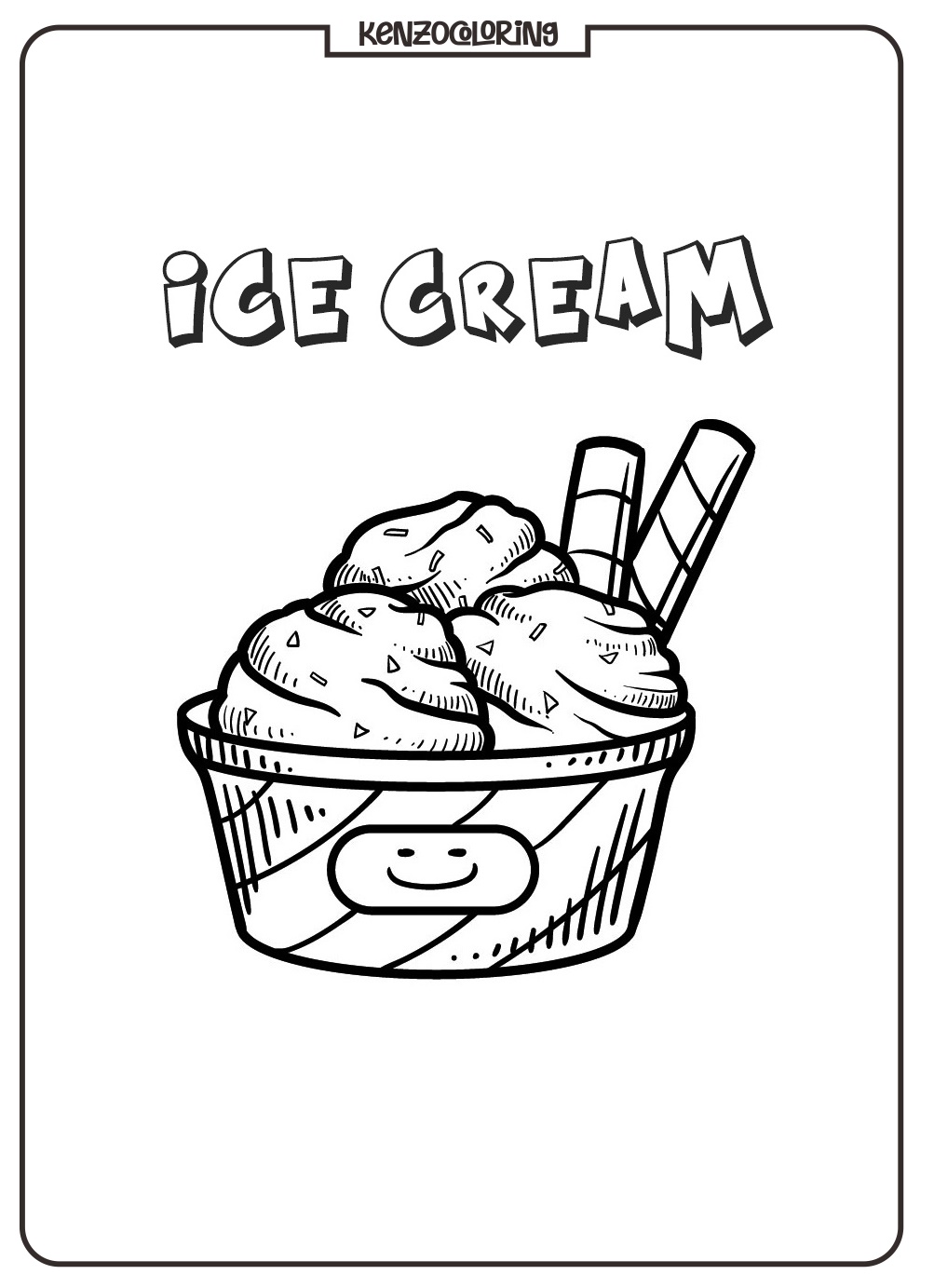Ice Cream Coloring Pages for Kids 2 Ice Cream Coloring page - kenzocoloring.org