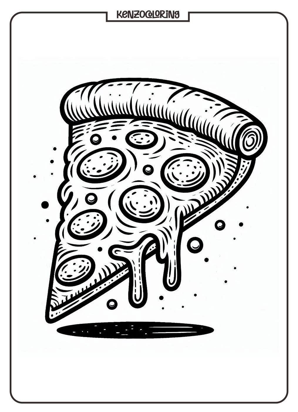 Pizza Coloring Pages for Kids 2 Pizza Coloring Page for Kids - kenzocoloring.org