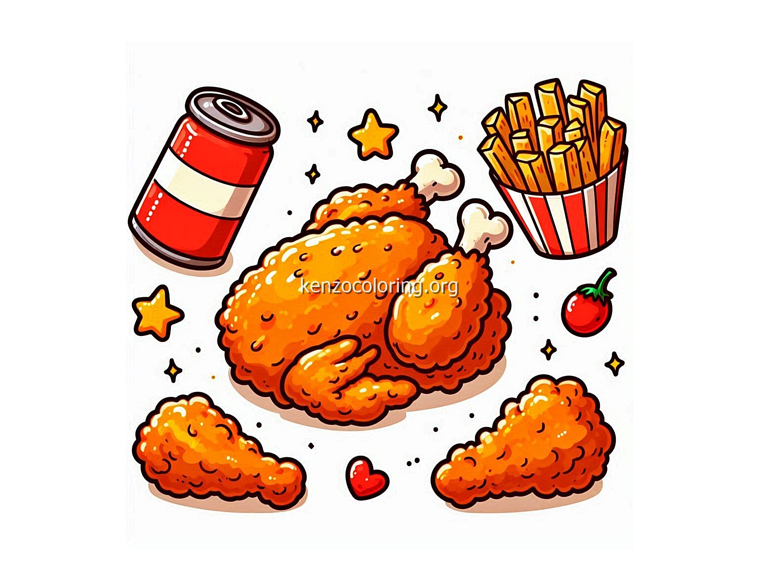 image a fried chicken coloring
