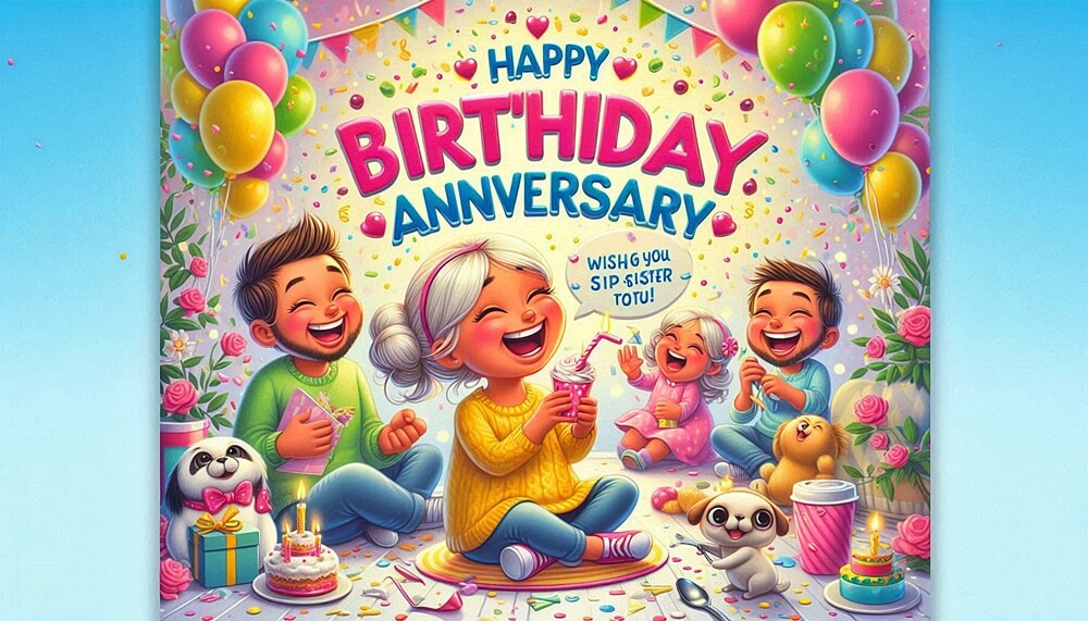 87 Hilarious Funny Anniversary Wishes for Sister to Make Her Laugh