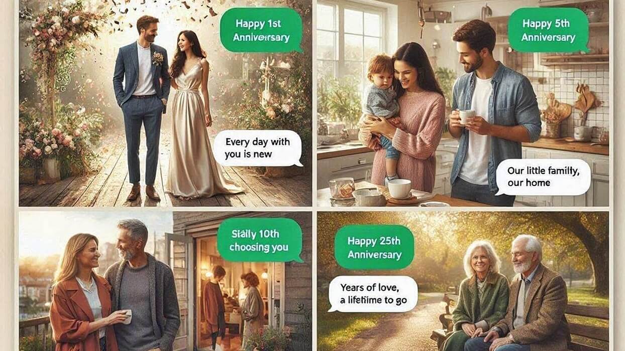98 Couple WhatsApp Wedding Anniversary Wishes for Every Stage of Love
